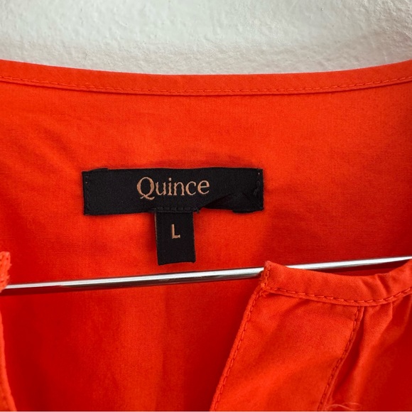 Quince 100% Organic Cotton Poplin Tiered Maxi Dress size Large - Picture 9 of 13